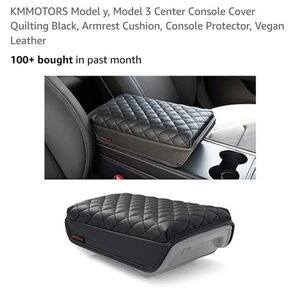 KMMOTORS Black Quilted Armrest Cushion